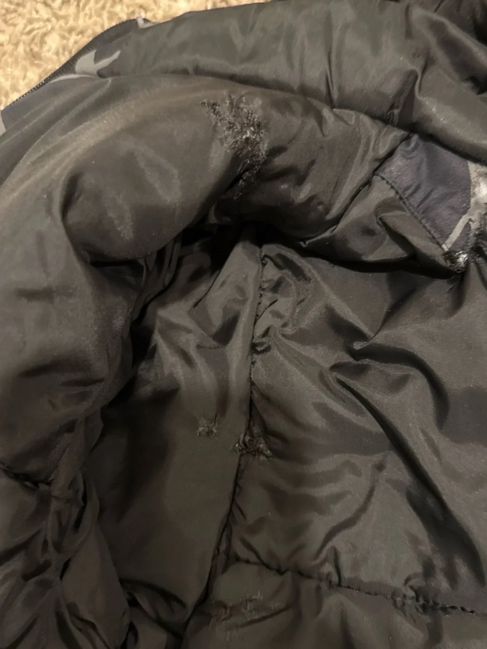 Columbia Black and Gray Kids Hooded Puffer Jacket Medium 10/12